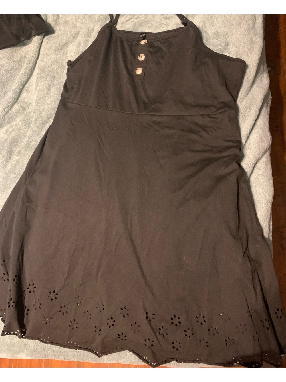 Black Eyelet-Hem dress